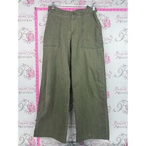 Levi's premium wide leg pants military cargo Olive Green Wide-Leg Cargo Pants